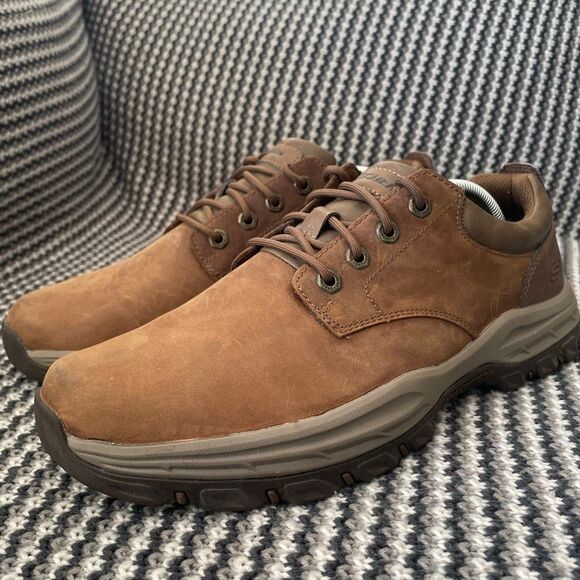 Skechers Relaxed Fit Knowlson Leland brown leather Oxford Men\'s Shoe size 11.5 main image 4